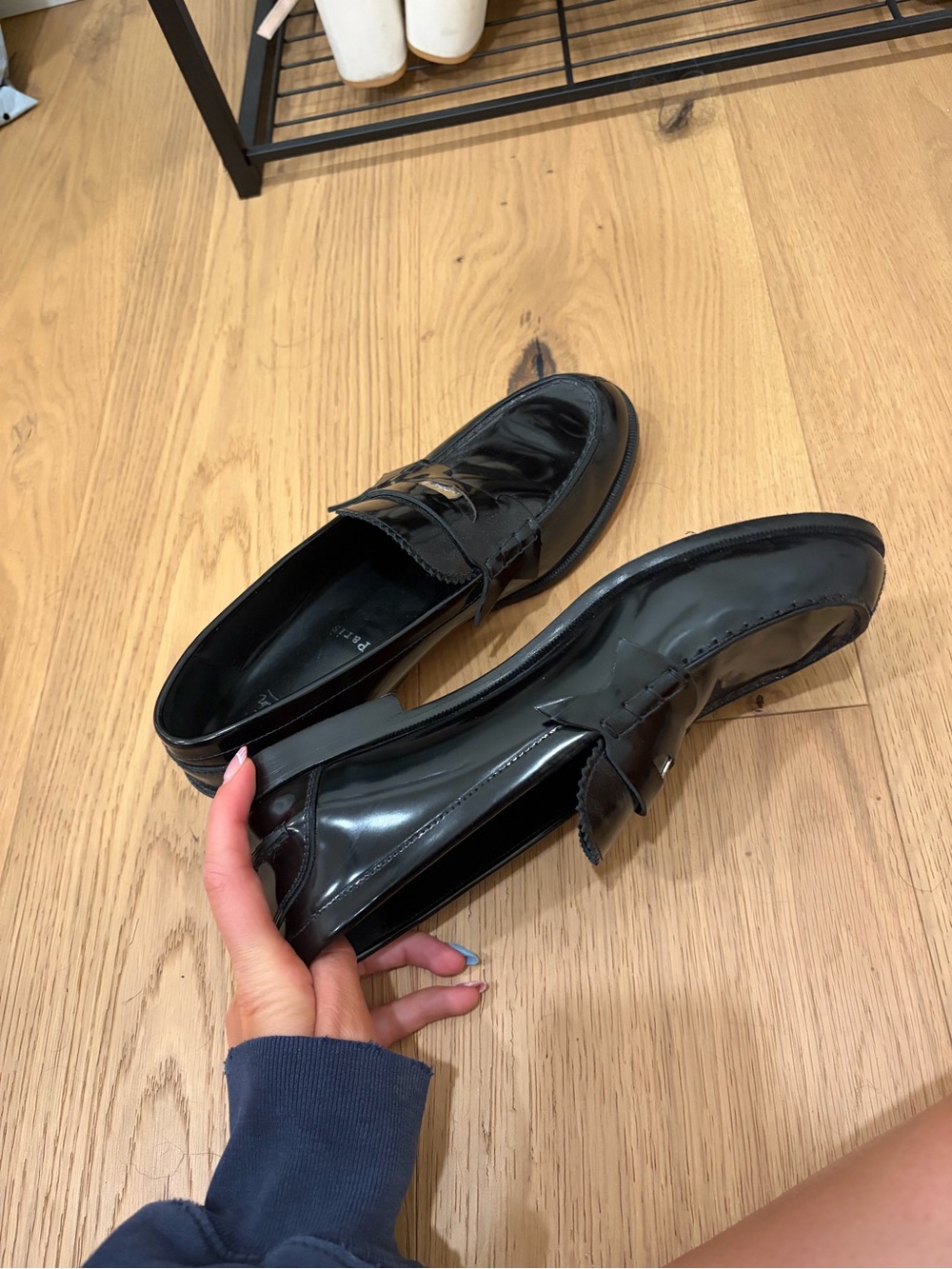 Christian Louboutin Black Patent Leather Penny Loafers